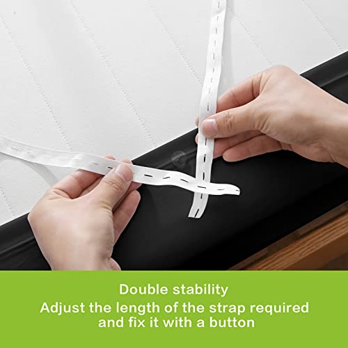 Bedecor Box Spring Cover Bed Frame Cover Wrap Around 4 Sides Bed Skirt Ultra-Elastic Fabric Soft Smooth Deep Up To 9",Twin/Twin Xl Size Black #TOP3