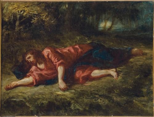 WYKUJMYTO Retro Picture Artwork Painting Art Wall Posters the Agony in the Garden by Ferdinandeugene Delacroix Canvas Art Paintings for Office Decor 60x90cm