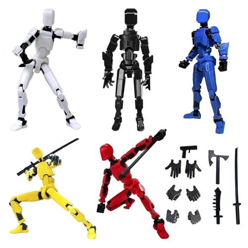 T13 Actionfigur 5 Stück 3D-Druck Von Beweglichen Figuren mit Mehreren Gelenken T13 Action Figure Spielzeug Actionfiguren mit Mehreren Gelenken Desktop-Dekorationen Fünf Farben