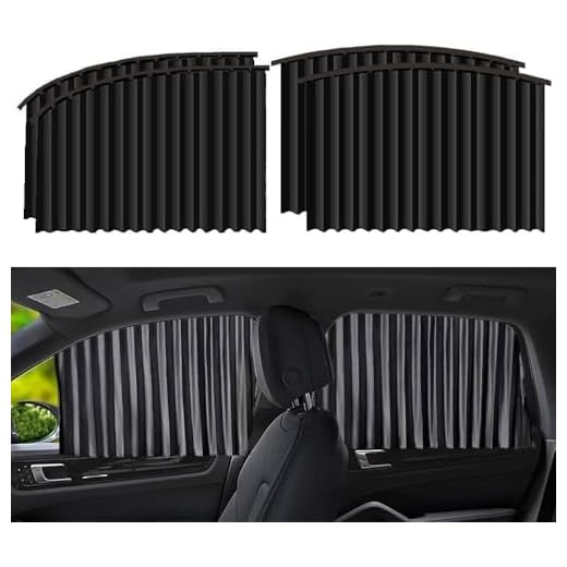 Vmoni 4pcs Universal Fit Magnetic Car Side Window Curtain, Foldable Car Window Privacy Curtains Sunshade Side Magnet Pleated Car Window Curtain - Removable - Keeps Cooler Screen for Baby (Black)