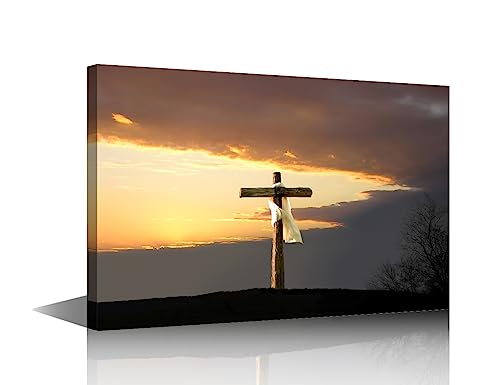 Peinture pour salon croix de Jésus déco murale de chambre
