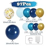 Navy Blue Balloon Arch Kit - 97pc Navy Blue Gold Balloons Garland Kit with Gold Confetti Balloon, Dark Blue Gold Balloon Arch for Boy Men Birthday Space Party Decoration Baby Shower Welcome Baby Home - Image 2