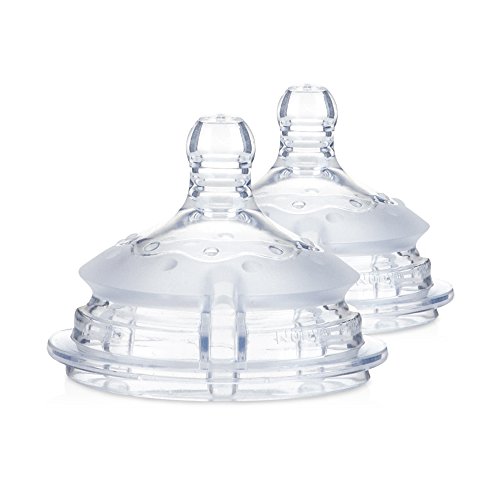 Tétons confortables Nuby débit rapide - Lot de 2 tétines en silicone pour biberon bébé