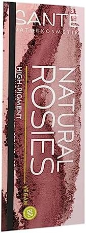 SANTE Naturkosmetik Eyeshadow Palet 02 Rosy Shades - Sombra de ojos vegana con aloe vera orgánico y pigmentos de color natural, tonos rosados brillantes y mate, para ojos naturales y expresivos, 6 x 1