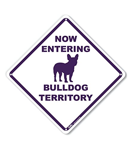 Panneau en aluminium Bulldog Territory blanc violet 25,4 cm