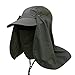 Produktbild Multifunktional Abnehmbare Schutzkappe, Miya Draussen Hut mit Ohrenschützern und Nackenschutz, Sonnenhut Angeln Hut Jungle Cap Windschutz Mücke Sunbath Hut Fischer Hut Maske Hut Hals Schutzkappe