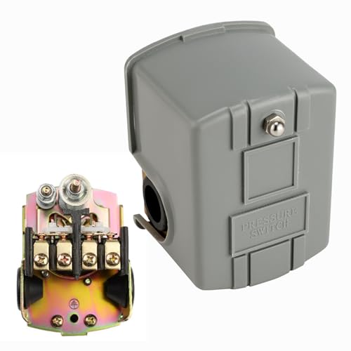 PLUMBINGMASTER Water Pressure Switch for Well Pump 40-60psi Adjustable Differential 1/4 Female NPT Auto Electrical Control Water Pump Pressure Switch Grey 1pcs