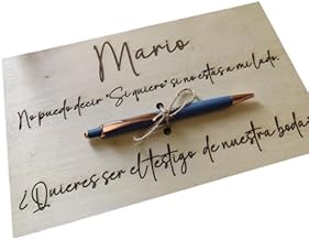 EVYRE | Personalised Wooden Name Plaque With Pen | Wedding Witness Gift | High Quality Wooden Sign | Personalized Gifts, Godparents Christening Proposal | Yes I Want