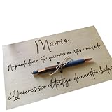 Evyre | Placa De Madera Personalizada Nombre Con Bolígrafo | Regalo Testigos De Boda | Cartel Madera Natural | Regalos Personalizados, Padrinos Bautizo Propuesta | Sí Quiero