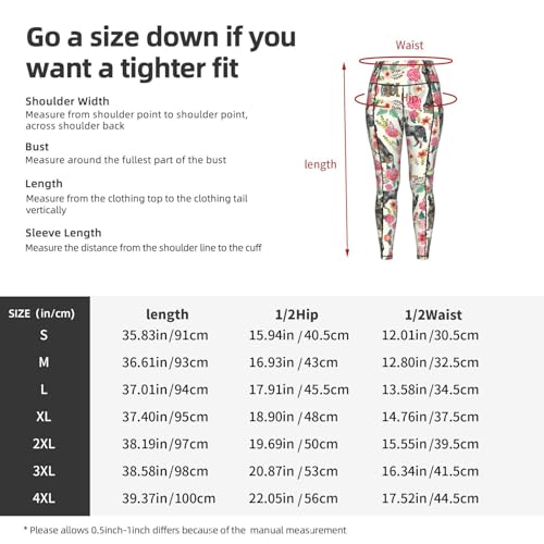 Leggings con estampado floral de perro ganado y conjunto fitness YQTGBCED 5