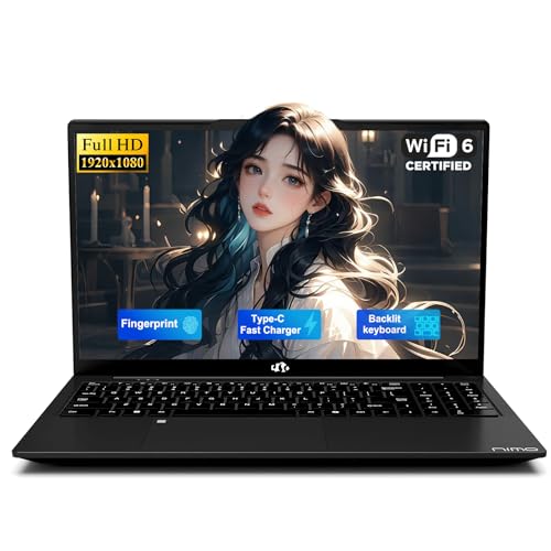 Image of NIMO 15.6 inch IPS FHD-Student-Laptop, Intel Twin Lake N150 (4 Cores Up to 3.6GHz) with 2-Years-Warranty, 65W Type-C, Fingerprint, Backlit Keyboard, 53.58Wh Battery 4GB RAM 128GB SSD for Office