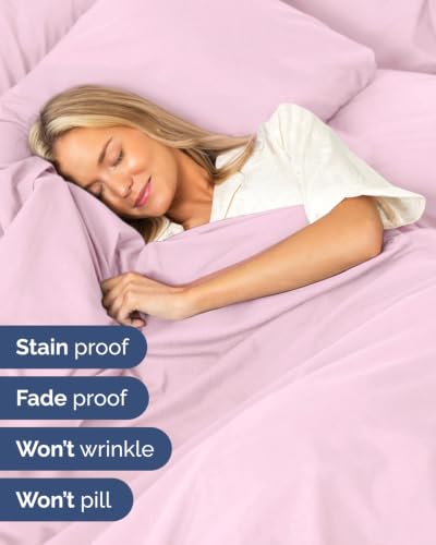 Image of Extra Deep Flex Top Split Head King Sheet Set - 6 Piece Breathable and Cooling Sheets - Hotel Luxury Bedding for Women, Men, Kids & Teens - Easy Secure Fit - Extra Deep Pockets - Light Pink