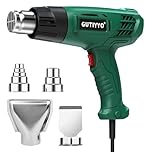 Heat Gun, Professional Hot Air Gun Kit Dual Temperature Settings 300℃~500℃ and Overload Protection, Safe and Reliable, Suitable for DIY and Professional Use of Hot Air Gun (4 Nozzles) Green