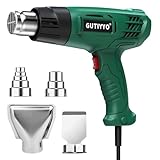 Heat Gun, Professional Hot Air Gun Kit Dual Temperature Settings 300℃~500℃ and Overload Protection, Safe and Reliable, Suitable for DIY and Professional Use of Hot Air Gun (4 Nozzles) Green