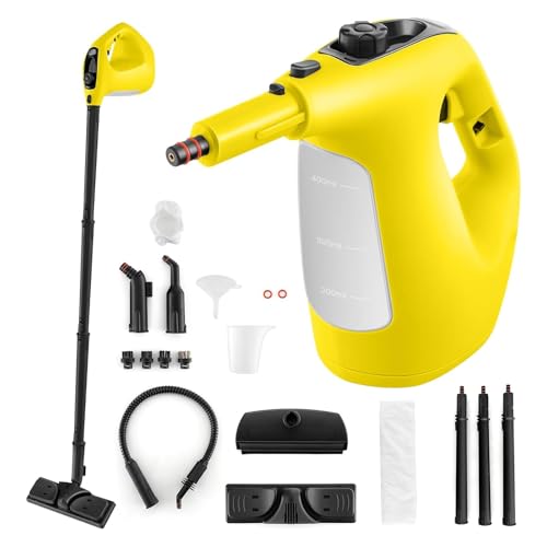 COSTWAY Nettoyeur Vapeur Portatif 1400W avec 14 Accessoires, Balai Vapeur Durée d'Utilisation Illimitée Réservoir d'Eau 400 ml, Nettoyant Vapeur pour...