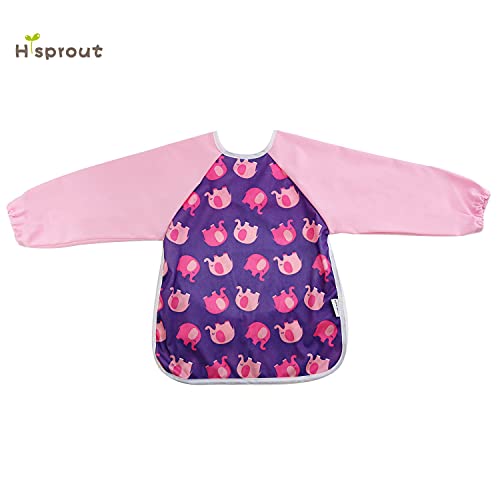 Infant Toddler Baby Waterproof Sleeved Bib, Bib with Sleeves&Pocket, 6-24 Months2