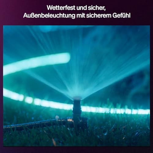 Hue Neon Outdoor 10-Meter Mehrfarbiger LED Streifen, 1100lm Lichtband, farbiges Ambientelicht, Flexible Außenbeleuchtung, Chromasync™-Farbmischung, wetterfest, Niederspannung, App- und Sprachsteuerung