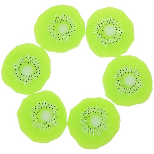 OUNONA 6 Pezzi Decorazione Frutta Artificiale Fetta Kiwi Simulati per Fotografia Insegnamento e Arredamento Realistici e Colorati