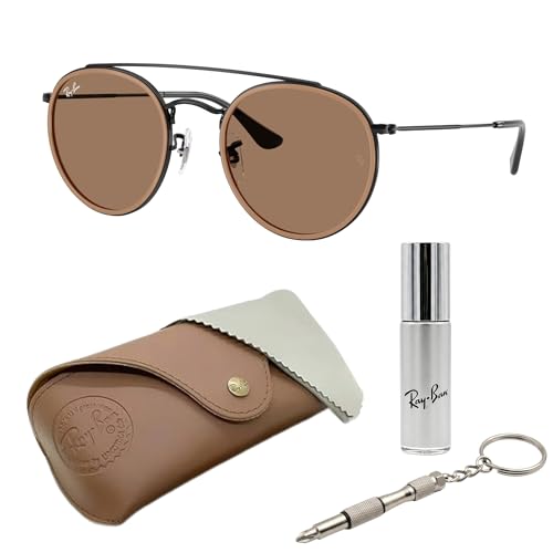 Image of Ray-Ban RB3647N ROUND DOUBLE BRIDGE Round Shaped Sunglasses for Men & Women with Official RAYBAN Eyewear Kit