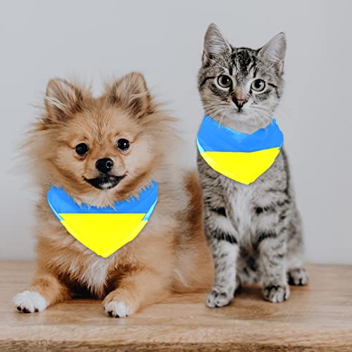 Dog Bandanas Cat Bib Pet Scarf 2 Pcs,Ukrainian Flag Pattern,Pet Bandana For Small Medium Dogs Cats Puppies #TOP6