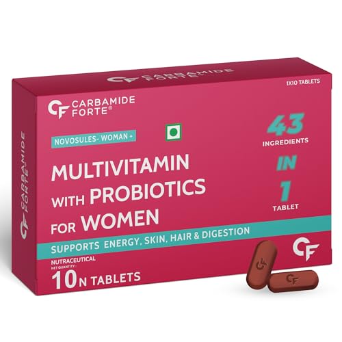 Image of Carbamide Forte Multivitamin tablets For Women | Multi Vitamin Supplment With Probiotics | Women Multivitamin Supplement With 43 Ingredients To Support Energy, Skin, & Health - 10 Tablets