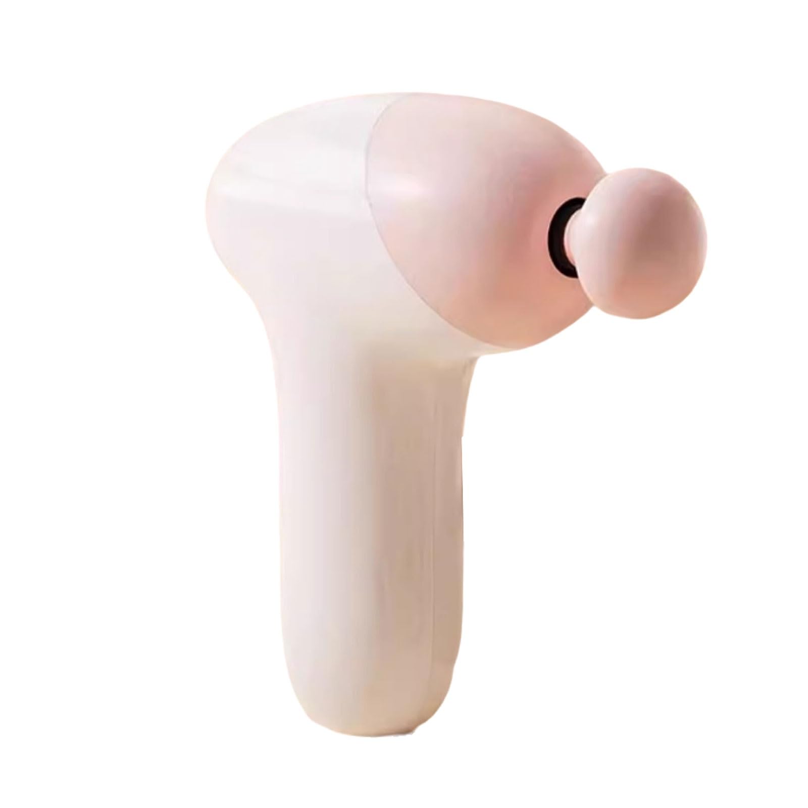 Multifuncional Pistola de masaje de plástico con 5 velocidades y 4 cabezales de masaje. Masajeador de tejido profundo portátil, recargable y de bolsillo. ajustable(Pale Red)