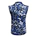 BYBNOLL Men's Denim Vest Sleeveless Casual Jean Vest Button Camouflage Print Jacket Outerwear Vest