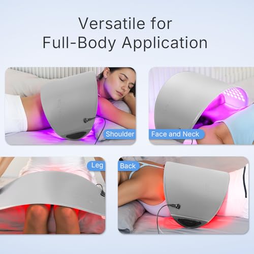 Image of FDA Cleared Red Light Therapy for Face and Neck, 4 Modes LED Mask Light Therapy, Blue Infrared Red Light Therapy Mask for Wrinkles and Acne, PDT Photons Facial Skin Care Device
