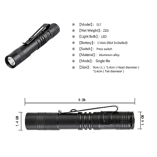 Miniatura 2 de Mviocs Paquete De 5 Mini Linternas Pequeñas Led Potentes De Alto Lúmenes Tácticos Con Clip, Linterna Compacta De Bolsillo Portátil Delgada Para Inspección De Emergencia, Batería Aaa, Resistente Al