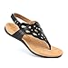 Athlefit Women's Arch Support Orthotic Sandals Comfortable Walking Orthopedic Thong Black Sandals Size 7