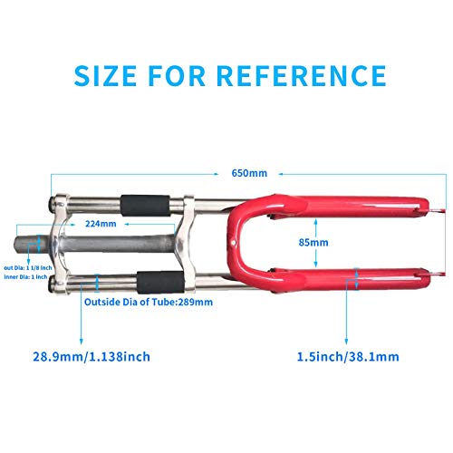 Donsp1986 Bike Suspension Fork 26" And 1 1/8" Headset Combo,Disc Brake,Red,Bike Fork/Bicycle Forks #TOP1