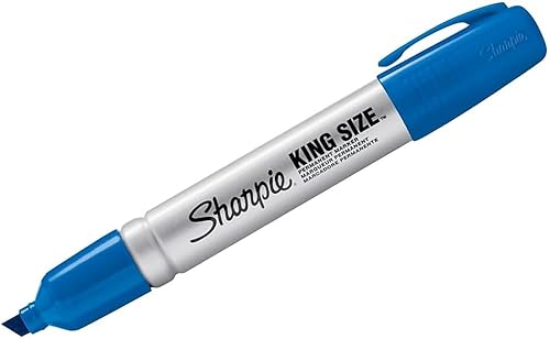Miniatura 2 de Sharpie Marcador permanente de tamaño King, punta de cincel, tinta azul, docena (SAN15003)