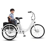 EaThsalL 24 E BIK Herren Damen Zoll Klappbar Dreirad mit Sitz 3 Rad Elektrodreirad FüR Senioren mit Aufbewahrungskorb Lastenfahrrad für Erwachsene 150kg für Besorgungen C