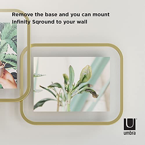 Umbra Infinity Picture Frame, Floating Photo Display For Desk Or Wall, 5X7, Brass #TOP4
