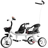 triciclo gemelar toysrus 【Cochecitos para niños duraderos】El marco está fabricado con acero de alto carbono, carga máxima de 60 kg. La canasta delantera puede llevar sus juguetes favoritos en cada viaje.