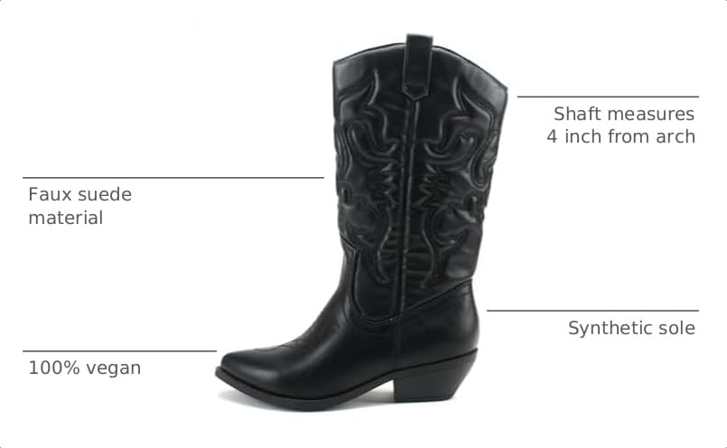 Image of Soda Women's Mug Round Toe Faux Suede Stacked Heel Western Ankle Bootie