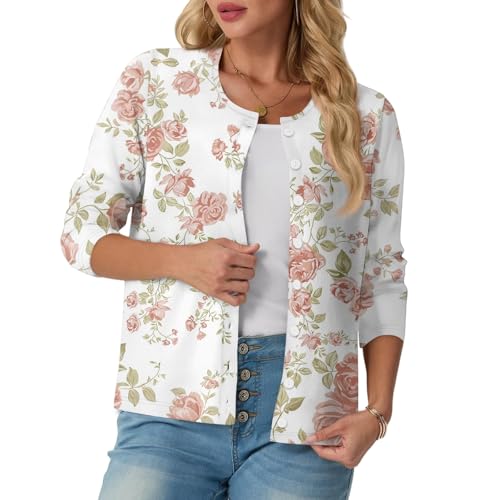 Summer Cardigans for Women Lightweight Ruched 3/4 Sleeve Open Front Cardigan Casual Cover up Shrugs for Dress4