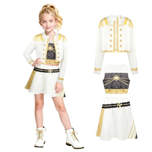 BSBUY Girls Pop Costume Singers Fancy Dress Pop Singers Outfits Rumi Mira Zoey Idol Group Costumes Halloween Costume Christmas Reading Day Cosplay Costumes Role Play Uniform Dress Up Clothes(120)