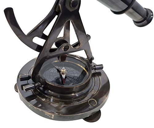 Nautical Solid Brass Alidade Compass – Antique Black Theodolite Telescope Traditional Design Desktop Collectible Navigation Instrument - Thumbnail 5