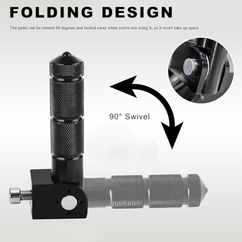 MUQIDA 2PCS Motorcycle Foldable Foot Peg, 8mm 90 Degree Electric Bicycle Rear Footpeg Passenger Rest Pedal, Aluminum Anti-Skid Foot Peg for Motorcycle Scooter Bicycle Electric Bike - Thumbnail 3