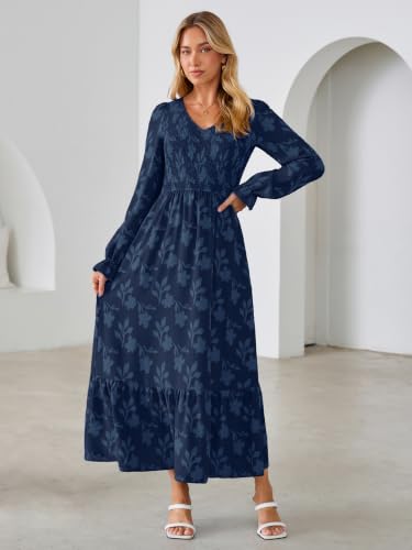 Simplee Boho Maxi Fall Womens Dress Long Sleeve Wedding Guest Dresses — view 5