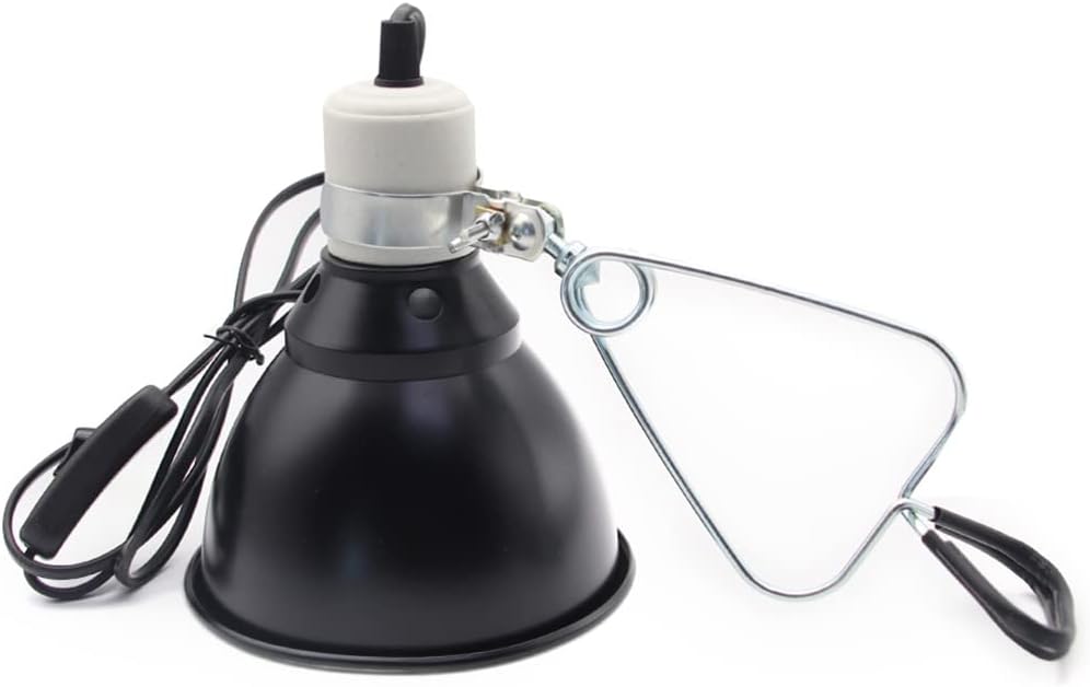 hisunfarmReptile Pet Heat Lamp Holder Lampshade with Clip for UVA/UVB Bulb, 300 Watt Reptile Heating Guard for Lizard Turtle Snake Spider Chick