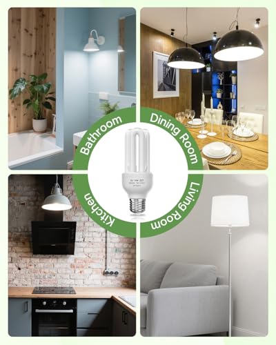 BrightArk 4 Pack Energy Saving Light Bulbs 11W Screw in E27 ES CFL Low Energy Light Bulbs 11W=60W, Daylight White 6500K 3U CFL Compact Fluorescent Stick Bulbs, Non-Dimmable - Image 6