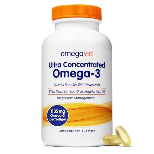 OmegaVia Ultra Concentrated Omega 3 Fish Oil, 60 Burpless Pills, High Potency – 1105 mg Omega 3 per Pill, 3X More Omegas Than Regular Fish Oil Supplements, Triglyceride Form, High EPA w/ DHA & DPA
