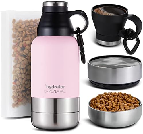 KOALA PAL 32oz Portable Dog Travel Water Bottle + Travel Dog Bowls, Human and Dog Water Bottle, Dog Water Bowl Dispenser, Dog Travel Bowl, Travel Accessories for Dogs