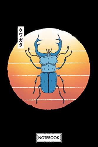Stag Beetle Blue Notebook: Matte Finish Cover, Lined College Ruled Paper, 6x9 120 Pages, Planner, Journal, Diary