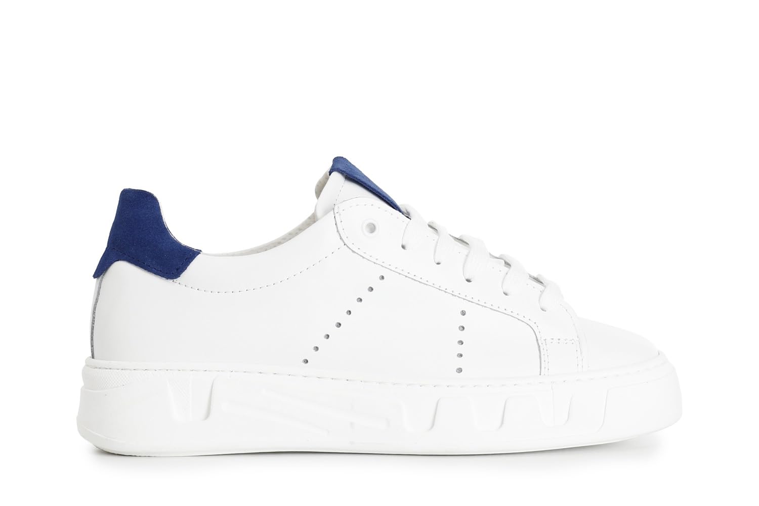 Baskets en cuir blanc et bleu CAFèNOIR de style décontracté chic taille 42 - 4