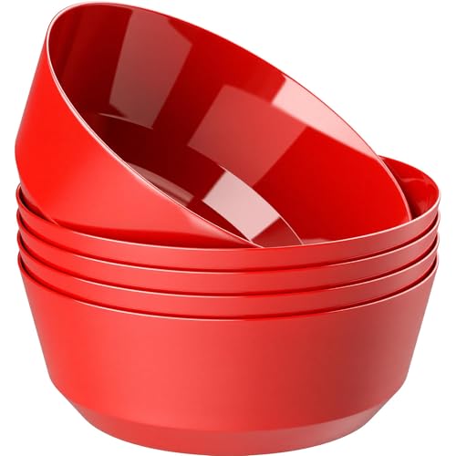 Hioasis 8 Pack Red Serving Bowls for Pool Party