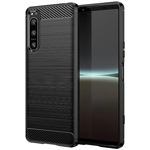 Verco Schutzhülle für Sony Xperia 5 IV (2022), robuste weiche Handyhülle für Sony Xperia 5 IV Hülle Silikon Hülle - Schwarz