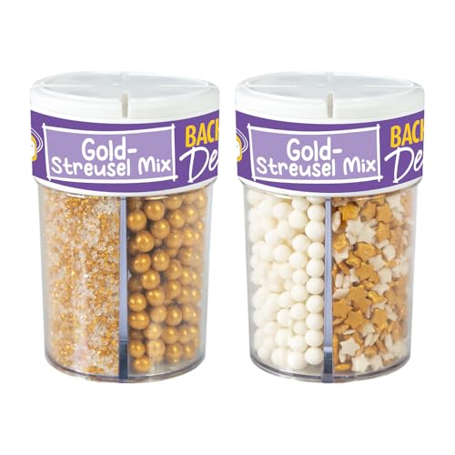 Günthart 1 Stück BackDecor Streusel Weihnachten GOLD Mix,...